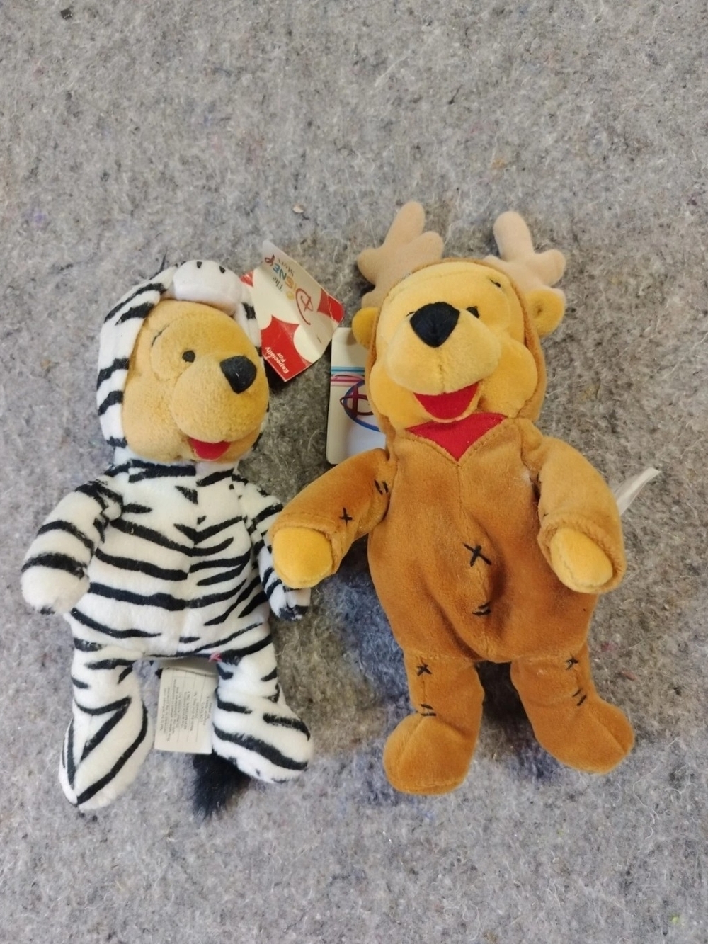 Winnie the Pooh Plush Duo - Zebra Costume + Reindeer Costume - Soft Kids Toys